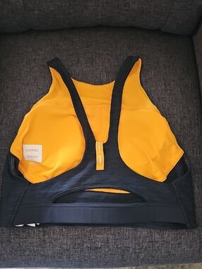 Prana × SOREL Yellow and Black Racerback Sports Bra